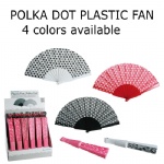 Polka dot design plastic fan